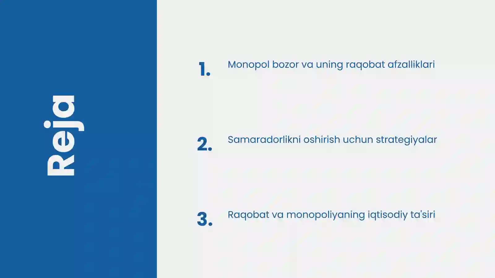 Monopol bozor va uning raqobat afzalliklari 2