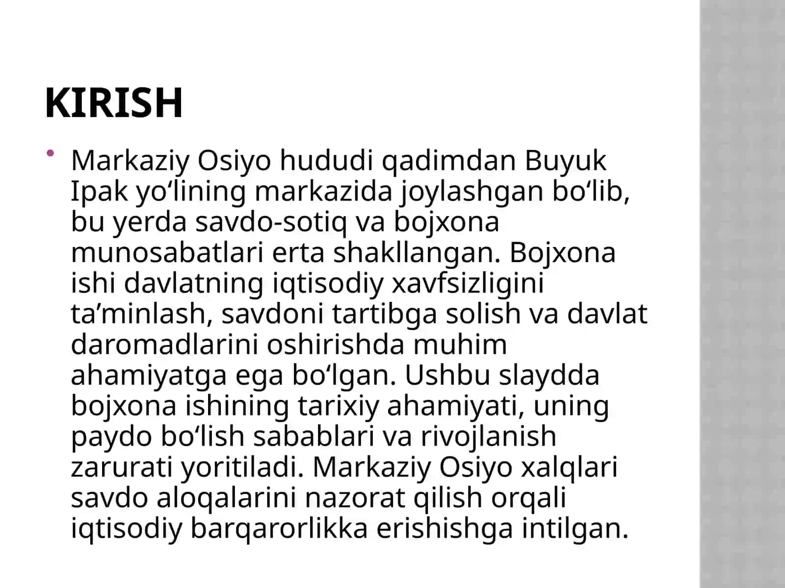 MARKAZIY OSIYO VA O’ZBEKISTONDA BOJXONA ISHINING RIVOJLANISH TARIXI 2