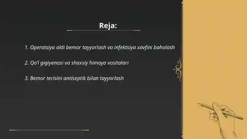 Xirurgiyada gospital infektsiyani profilaktikasi 2