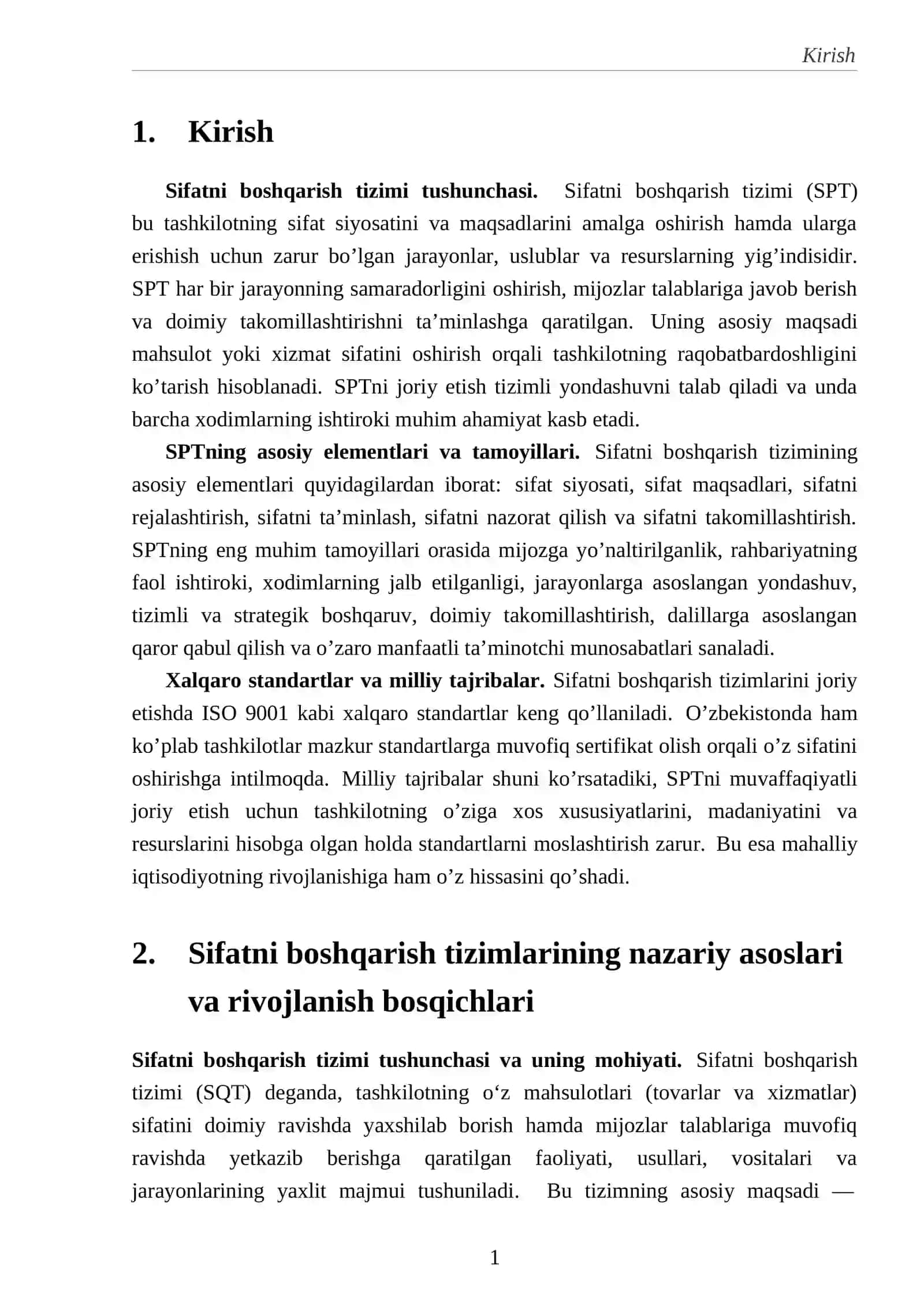 ””Sifatni boshqarish tizimi” to’g’risida umumiy ma’lumotlar” 2