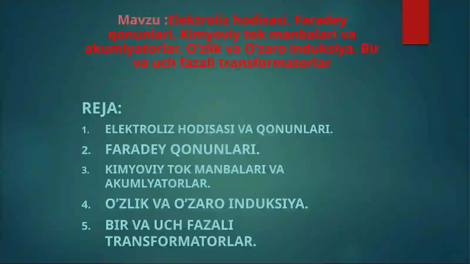 Biologiya yo’nalishi 2 E-guruh talabasi - Elektroliz hodisasi 2