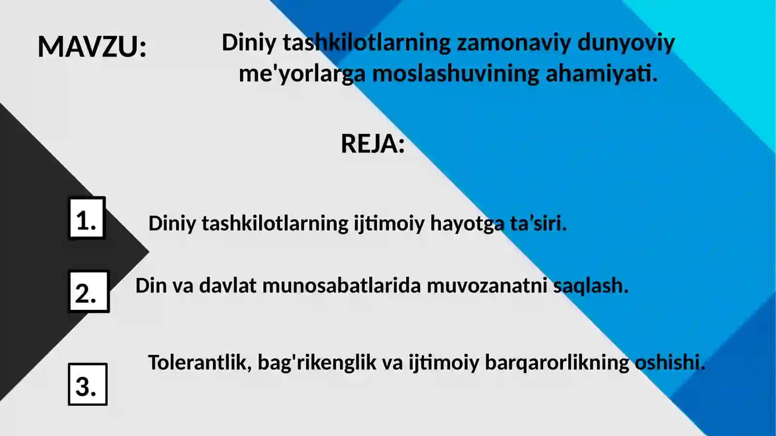 Diniy tashkilotlarning zamonaviy dunyoviy me'yorlarga moslashuvining ahamiyati 2