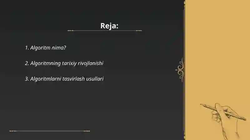 Algoritmlarni to‘liq tuzish bosqichlarini o‘rganish 2