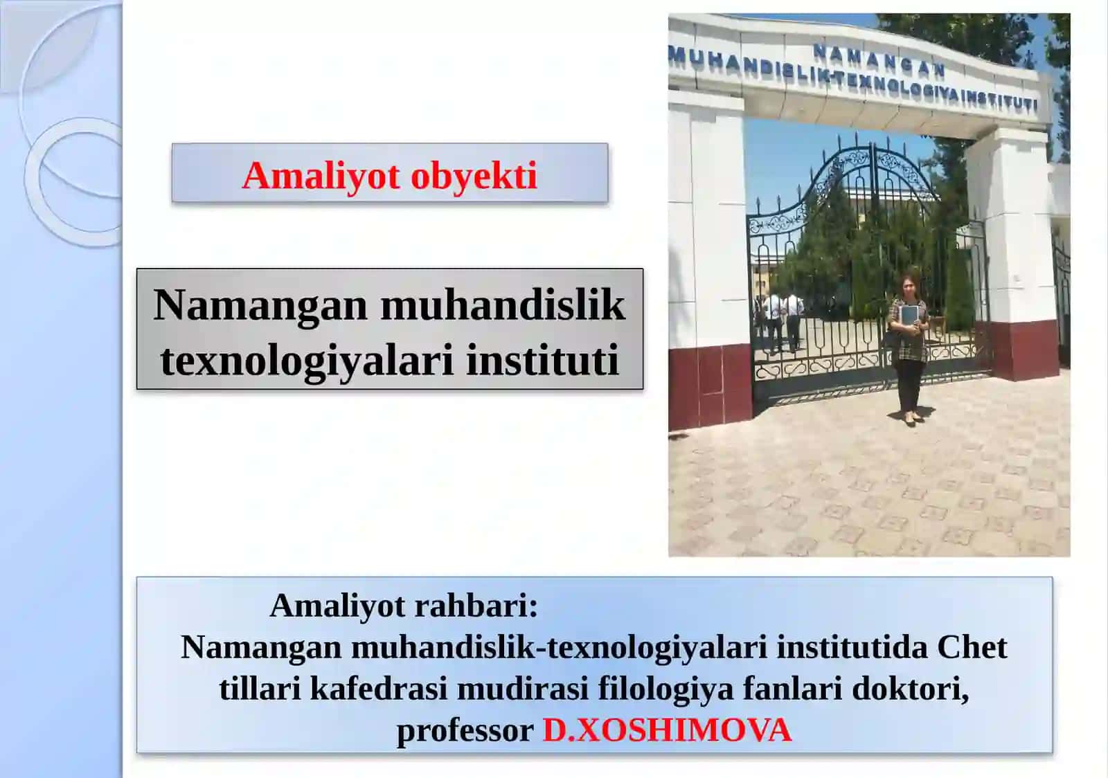 PEDAGOGIK AMALIYOTDA AMALGA OSHIRGAN ISHLAR YUZASIDAN TAQDIMOTI 2