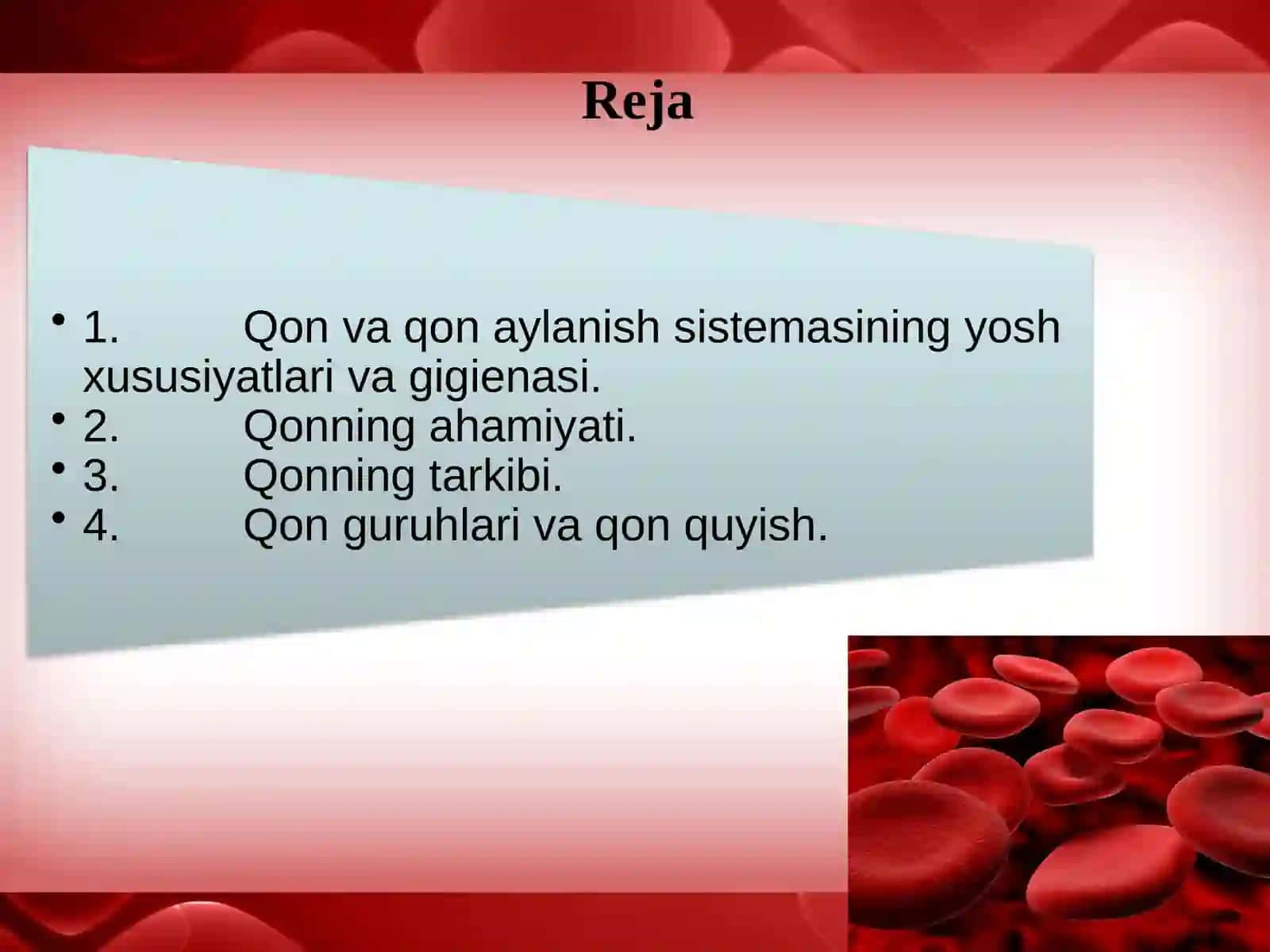 Qon va qon aylanish sistemasining yosh xususiyatlari 2