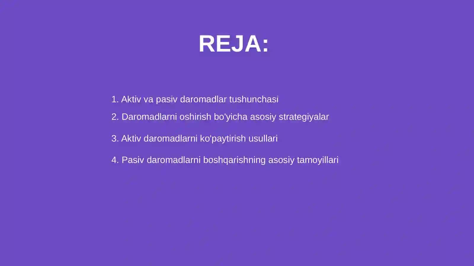 Aktiv va pasiv daromadlarni oshirish va boshqarish usulari 2