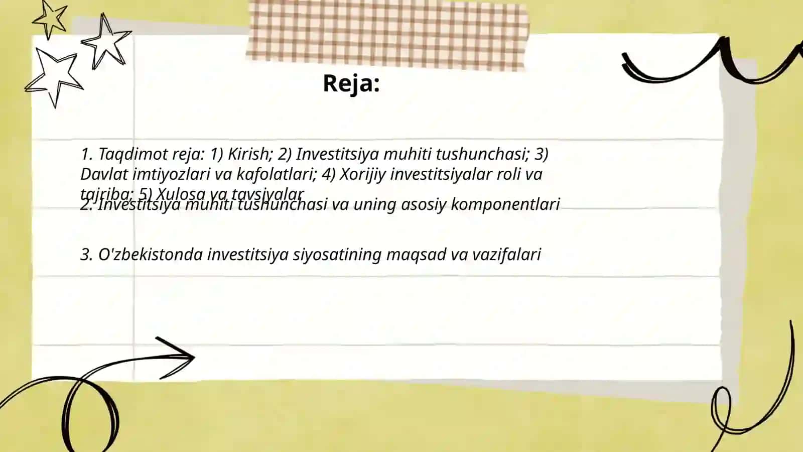 O'zbekistonda investitsiya muhiti va davlat siyosati 2