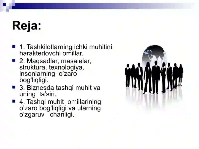 Tashkilot ichki va tashqi muhitining o'zaruvchanligi 2