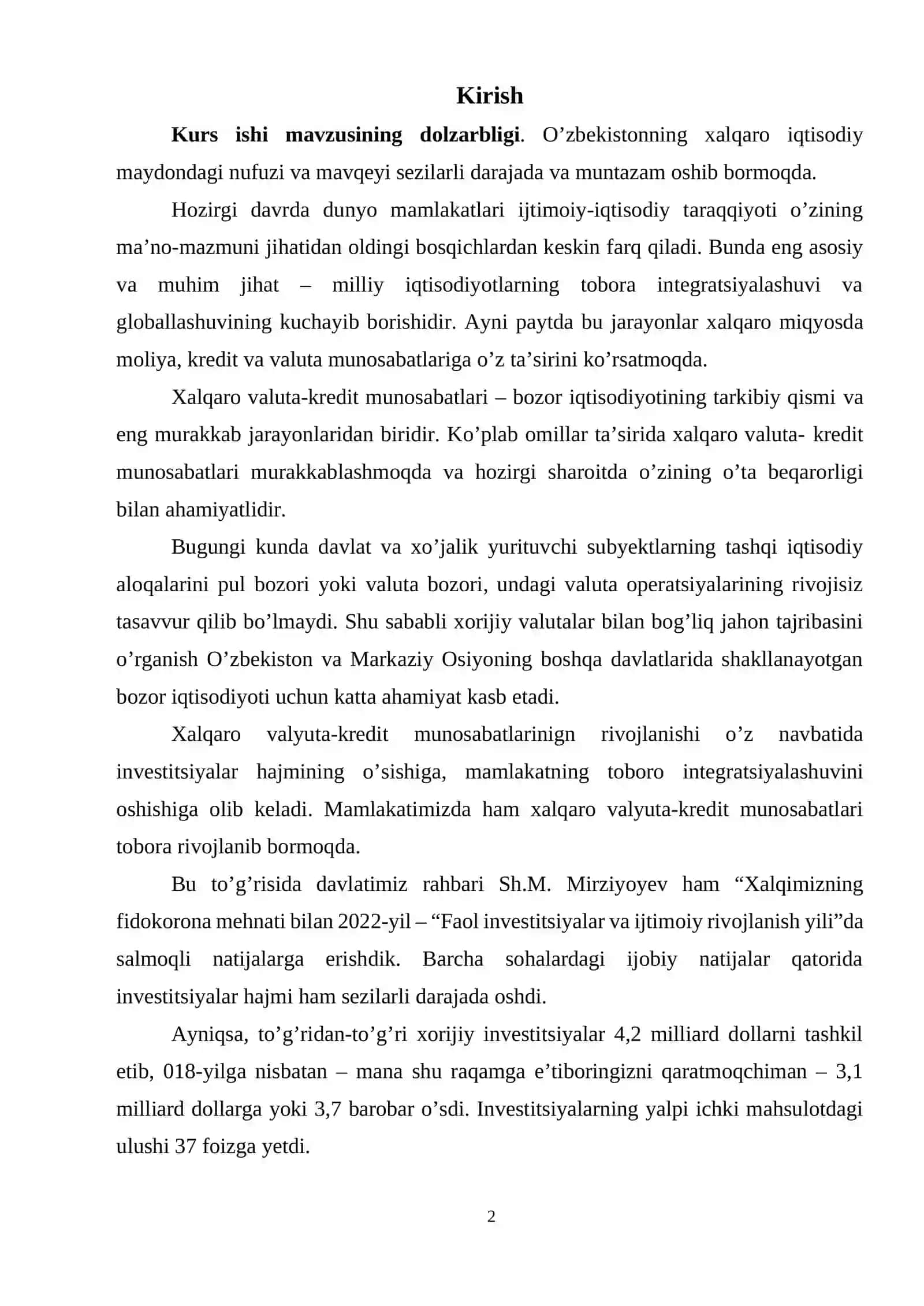 Kurs ishi mavzusining dolzarbligi 2