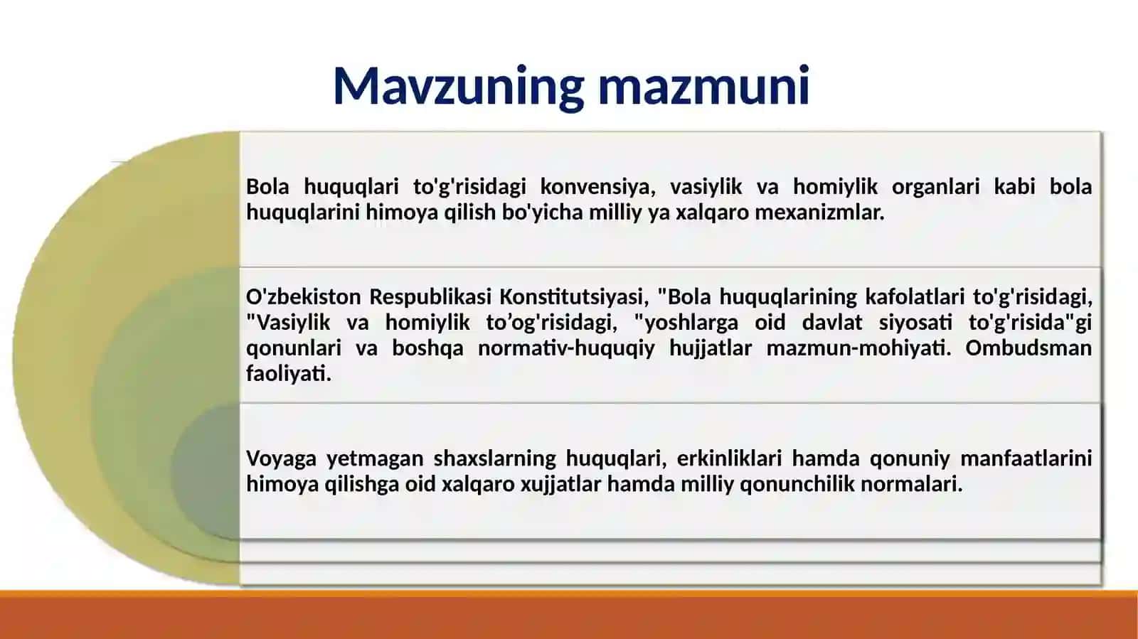Bola huquqlarini himoya qilishga oid xalqaro xujjatlar va milliy mexanizmlar 2