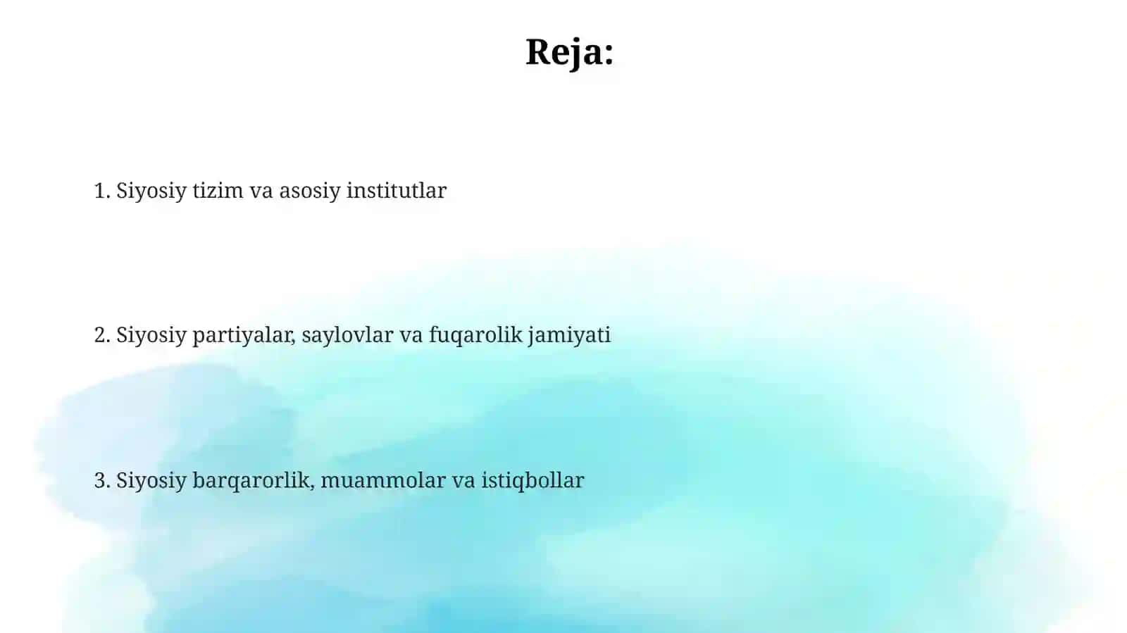 Siyosiy tizim va Konstitutsiyaviy asoslar 2