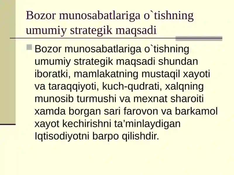 Bozor munosabatlariga o'tishda agrar islohlar va ularning yo'nalishlari 2