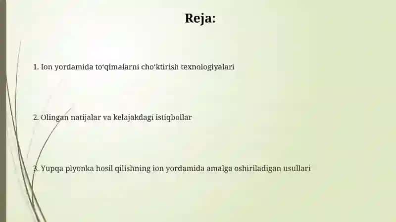 Yupqa plenkalar olish texnologiyasi 2