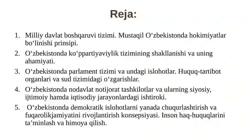 Milliy davlat boshqaruvi tizimi 2