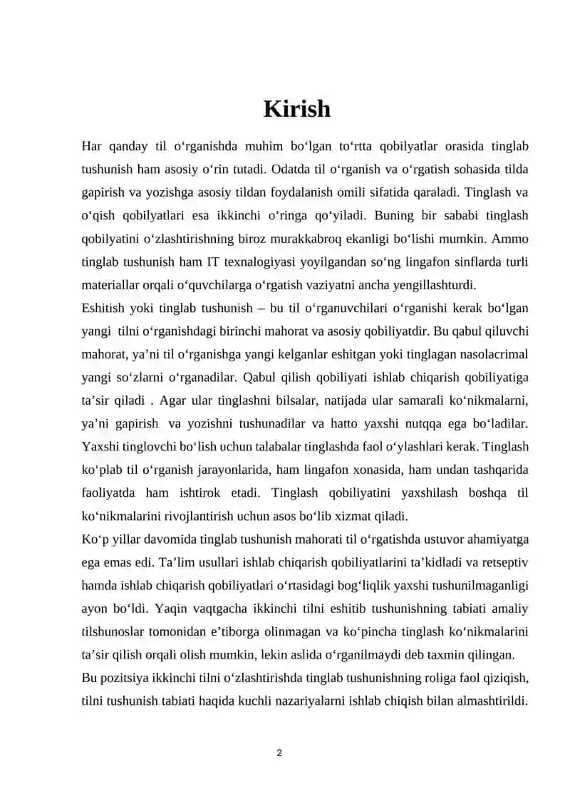 Tinglab tushunish qobilyatini asl materiallardan foydalanib o‘rgatish 2