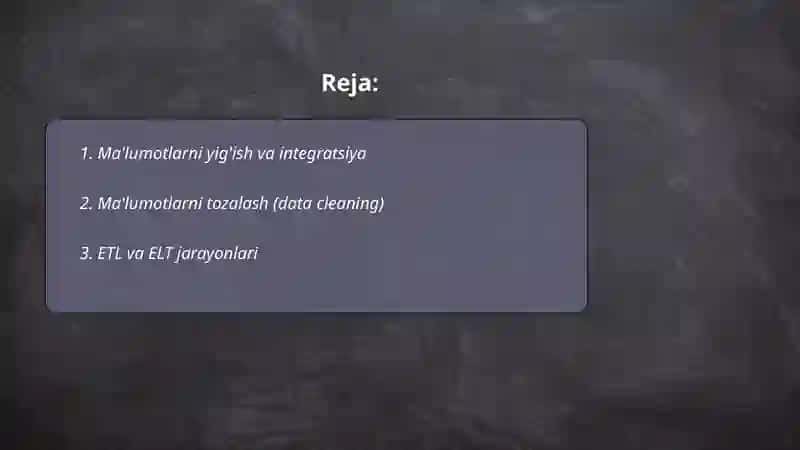 Ma’lumotlar tahlili (Data Analytics) va biznes razvedkasi (BI) 2