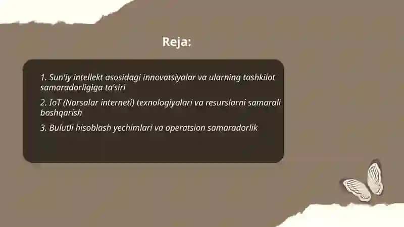 Texnologiyalar shaklidagi innovatsiyalar va ularning samaradorligi 2