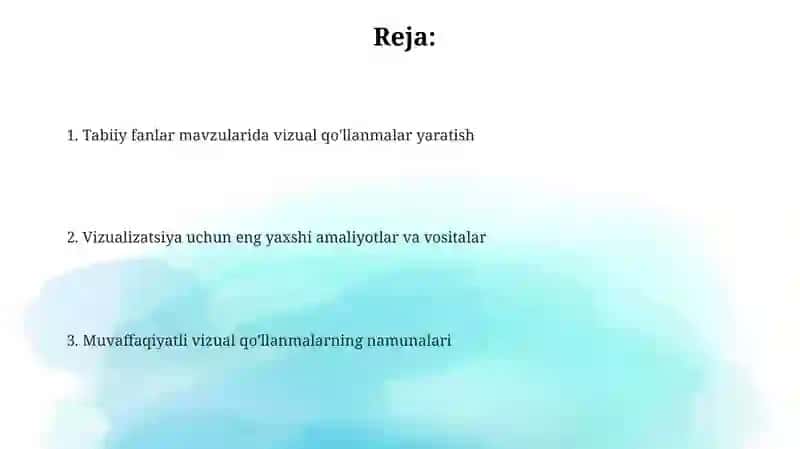 Tabiatshunoslik fanidan mavzular boʻyicha koʻrgazmali qurollar yaratish 2