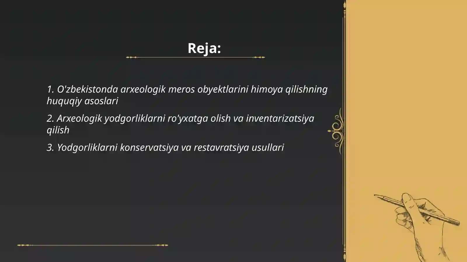 O'zbekistonda arxeologiya merosi obyektlarini himoya qilish 2