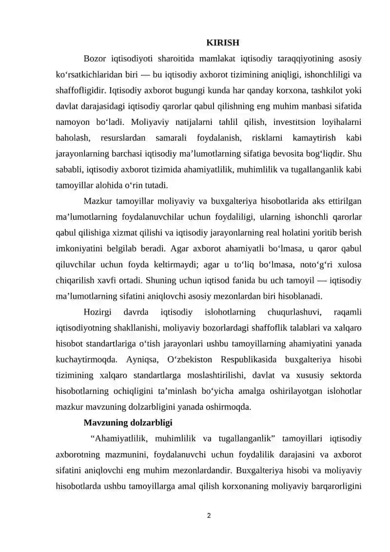 Ahamiyatlilik. Muhimlilik. Tugallanganlik. 2