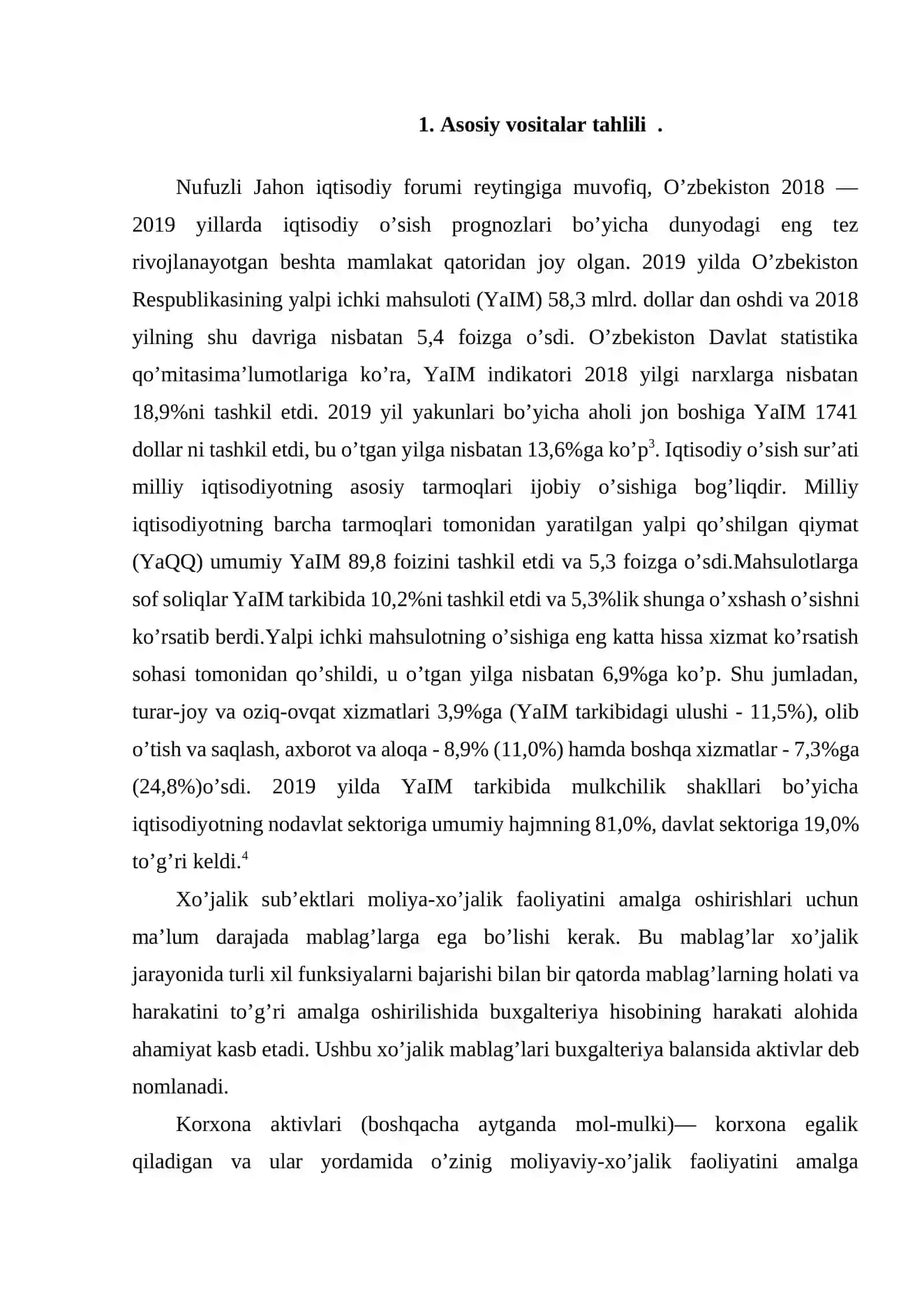 Asosiy vositalarning tarkibi, tuzilishi va dinamikasi tahlili 2