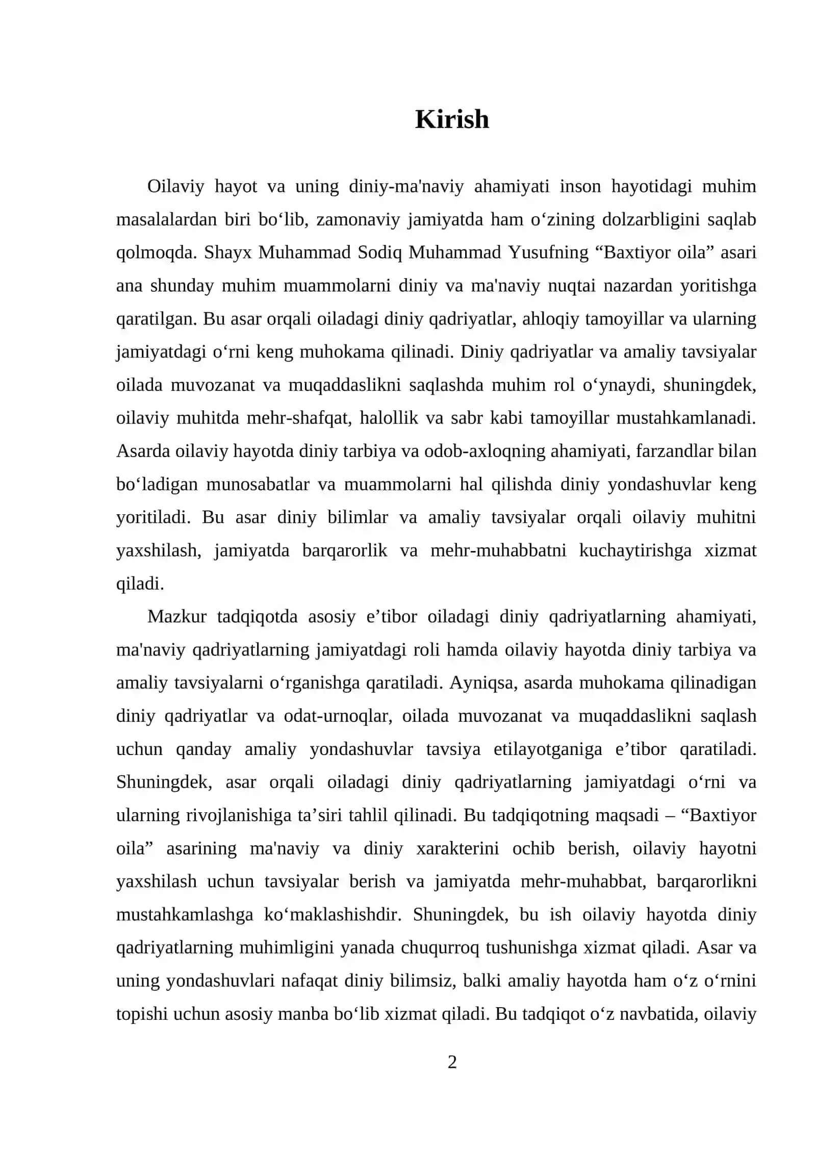 "BAXTIYOR OILA" ASARINI TAHLIL QILISH 2