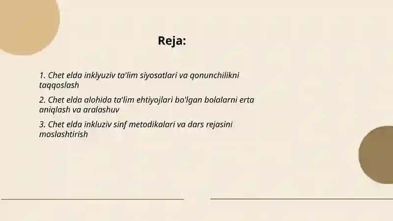 Chet elda inklyuziv ta'lim ehtiyojlari 2