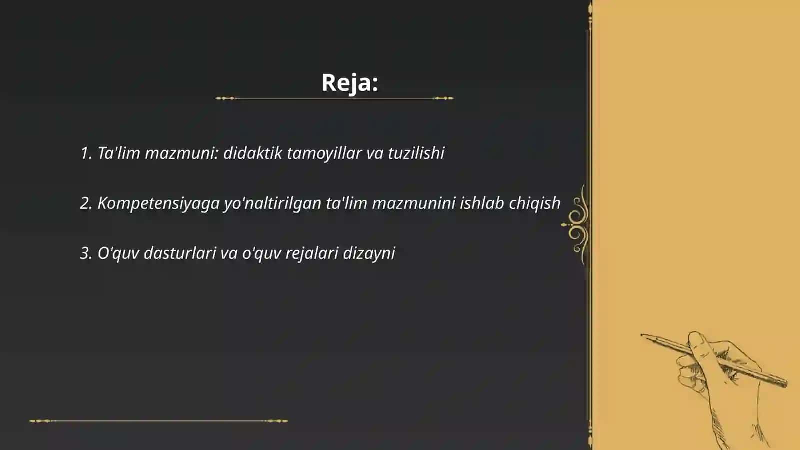 Taʼlim mazmuni taʼlim metodlari va vositalari 2