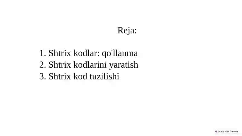 Shtrix kodlar va ular bilan ishlash qoidalari. 2