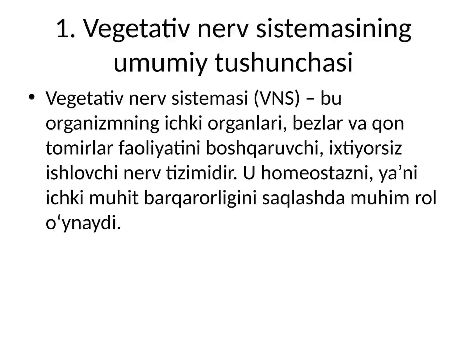 Vegetativ nerv sistemasi fiziologiyasi 2