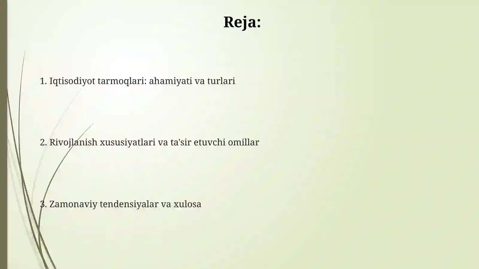 iqtisodiyot tarmoqlari va ularning rivojlanish hususiyatlari 2