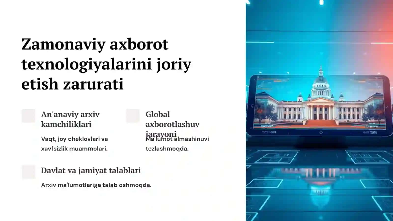 Arxiv ishiga zamonaviy axborot texnologiyalarini joriy etish 2