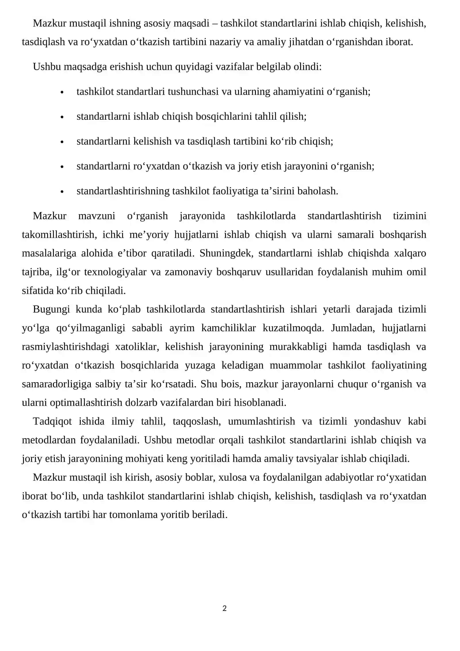 Tashkilot standartlarini ishlab chiqish, kelishish, tasdiqlash va ro‘yxatdan o‘tkazish tartibi 2