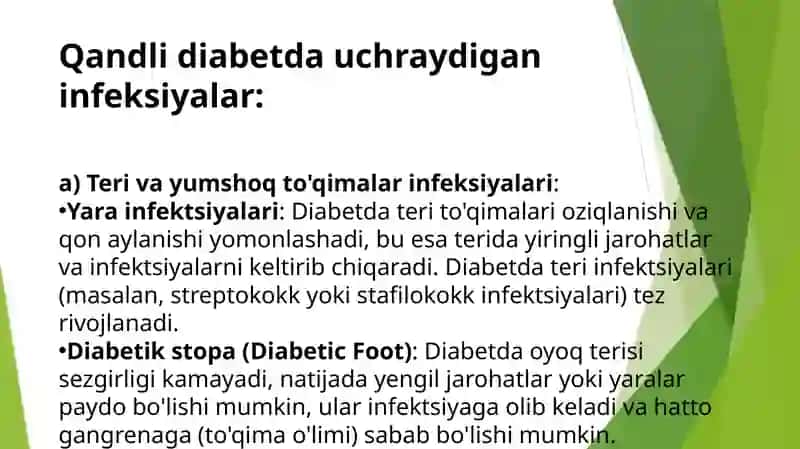 Qandlidiabetda uchraydigan infeksiyalar, patogenez va laborator tashxisi 2