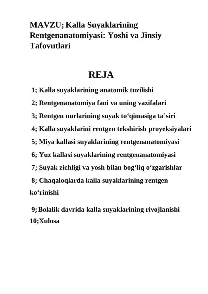 Kalla Suyaklarining Rentgenanatomiyasi: Yoshi va Jinsiy Tafovutlari 2