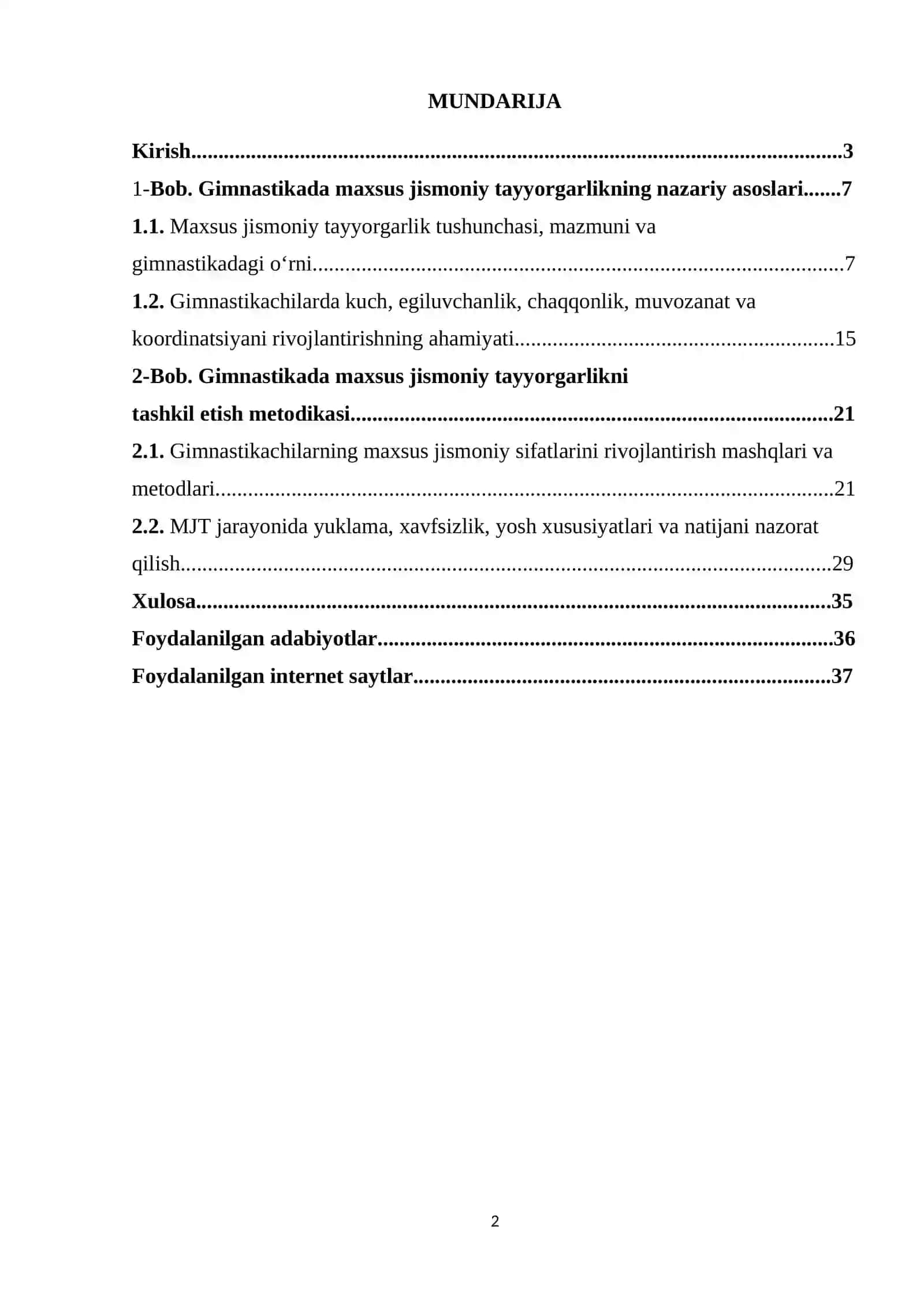 Gimnastikada maxsus jismoniy tayyorgarlik (MJT) 2