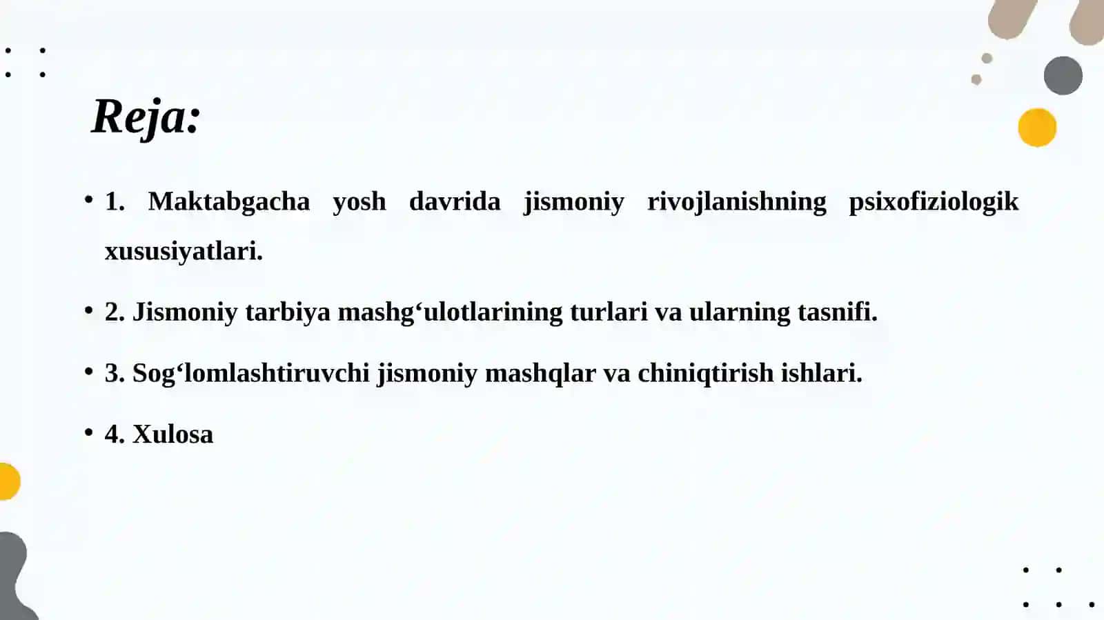 Maktabgacha taʼlim tashkilotlarida jismoniy tarbiya mashgʻulotlarini tashkil etish 2