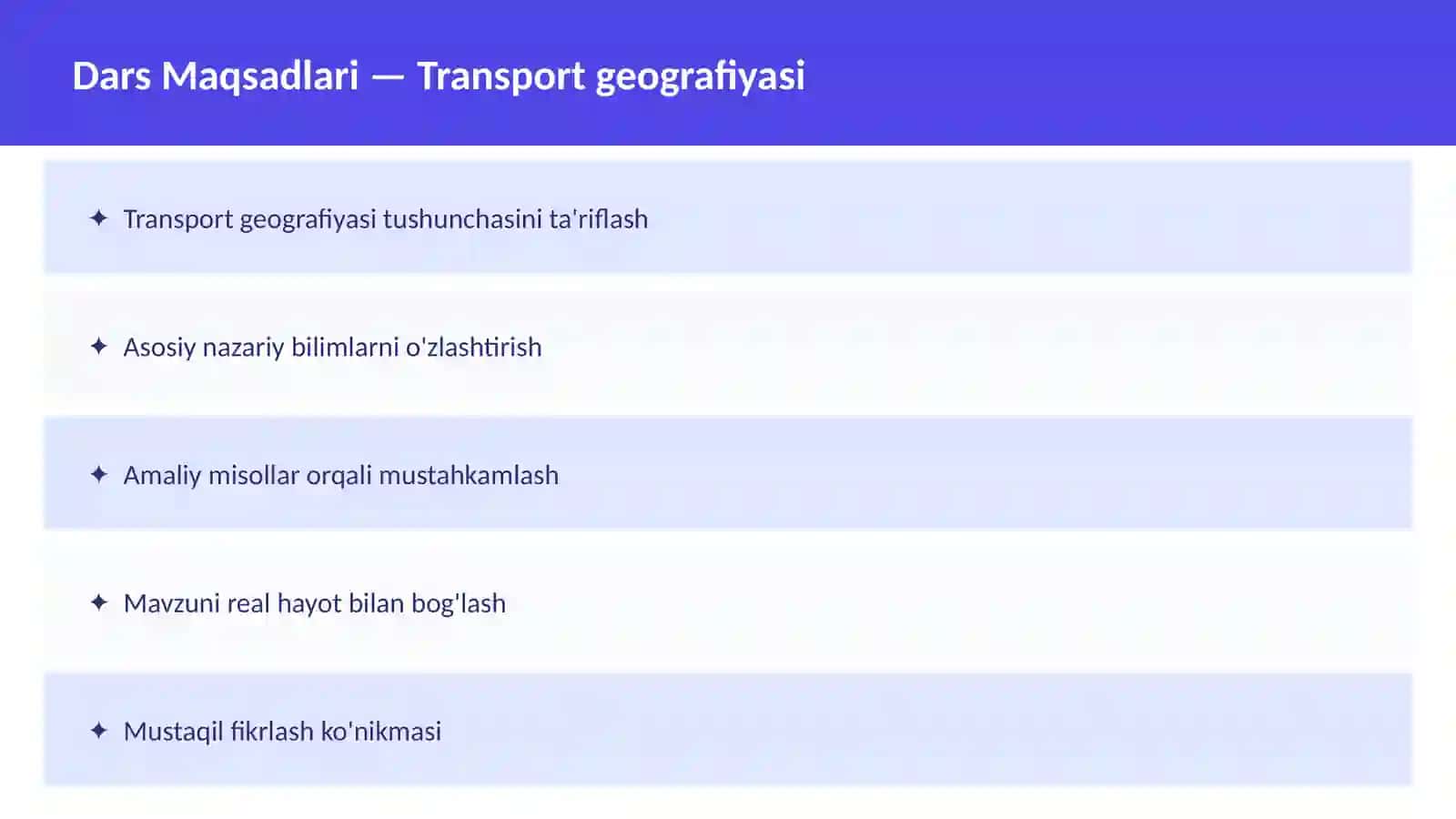 Transport geografiyasi dars ishlanma 2