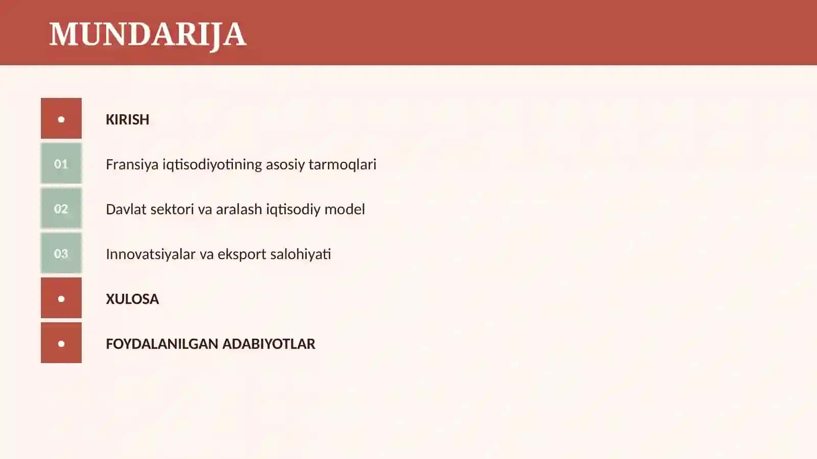 FRANSIYA RESPUBLIKASINING IQTISODIYOTI 2