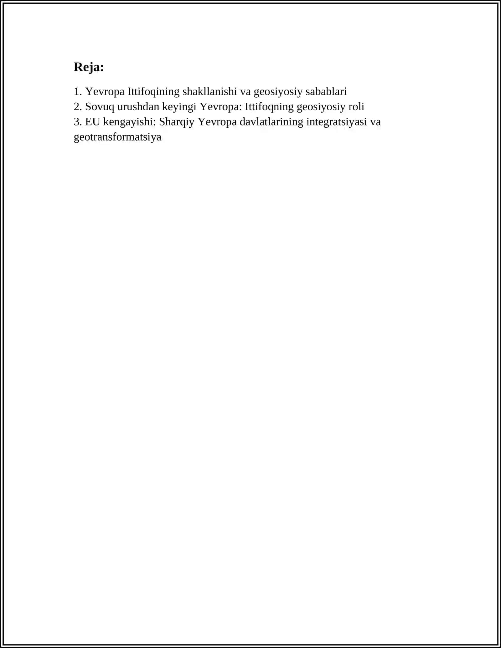 YEVROPA ITTIFOQI VA UNING GEOSIYOSIY TRANSFORMATSIYASI 2