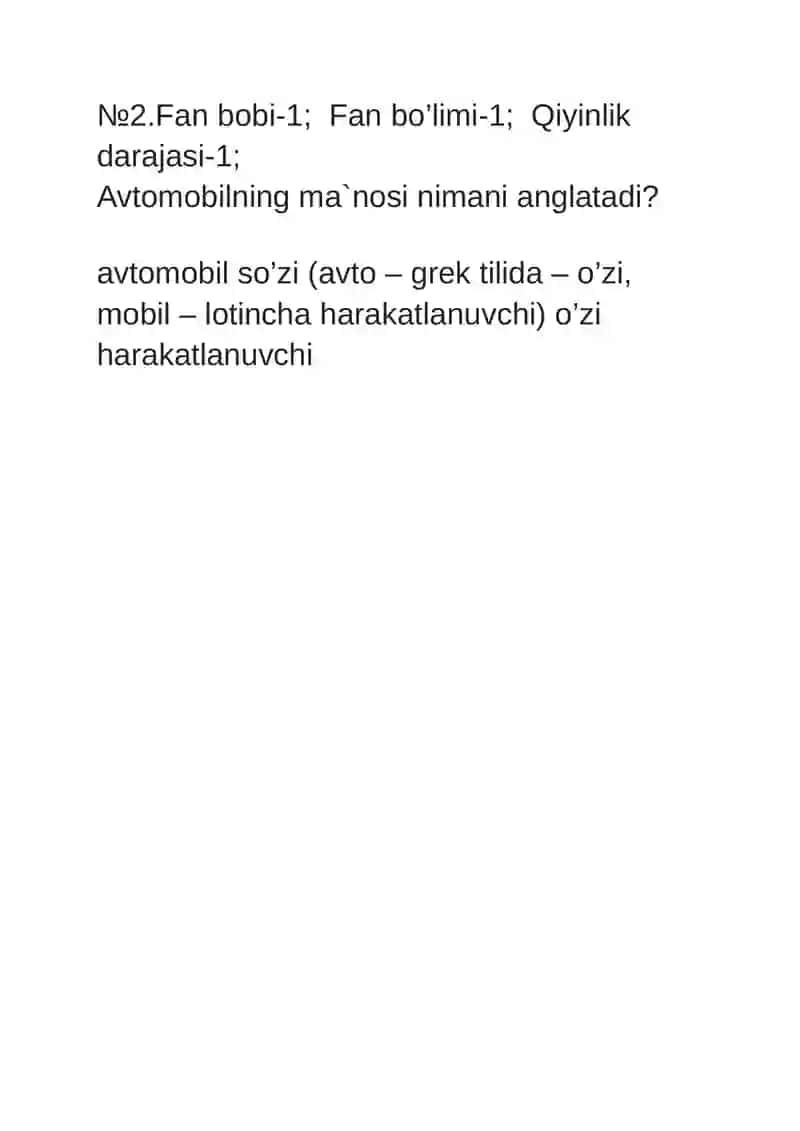 TRANSPORT VOSITALARINING TUZILISHI VA NAZARIYASI 2