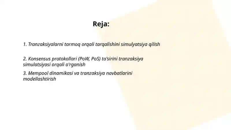 Blokcheyn asosida tranzaksiyalarni simulyatsiya qilish 2