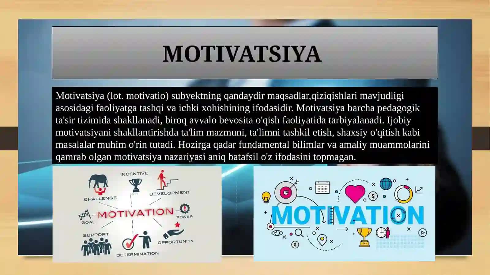 Motiv va motivatsiya va hissiyotning namoyon boʻlishi 2