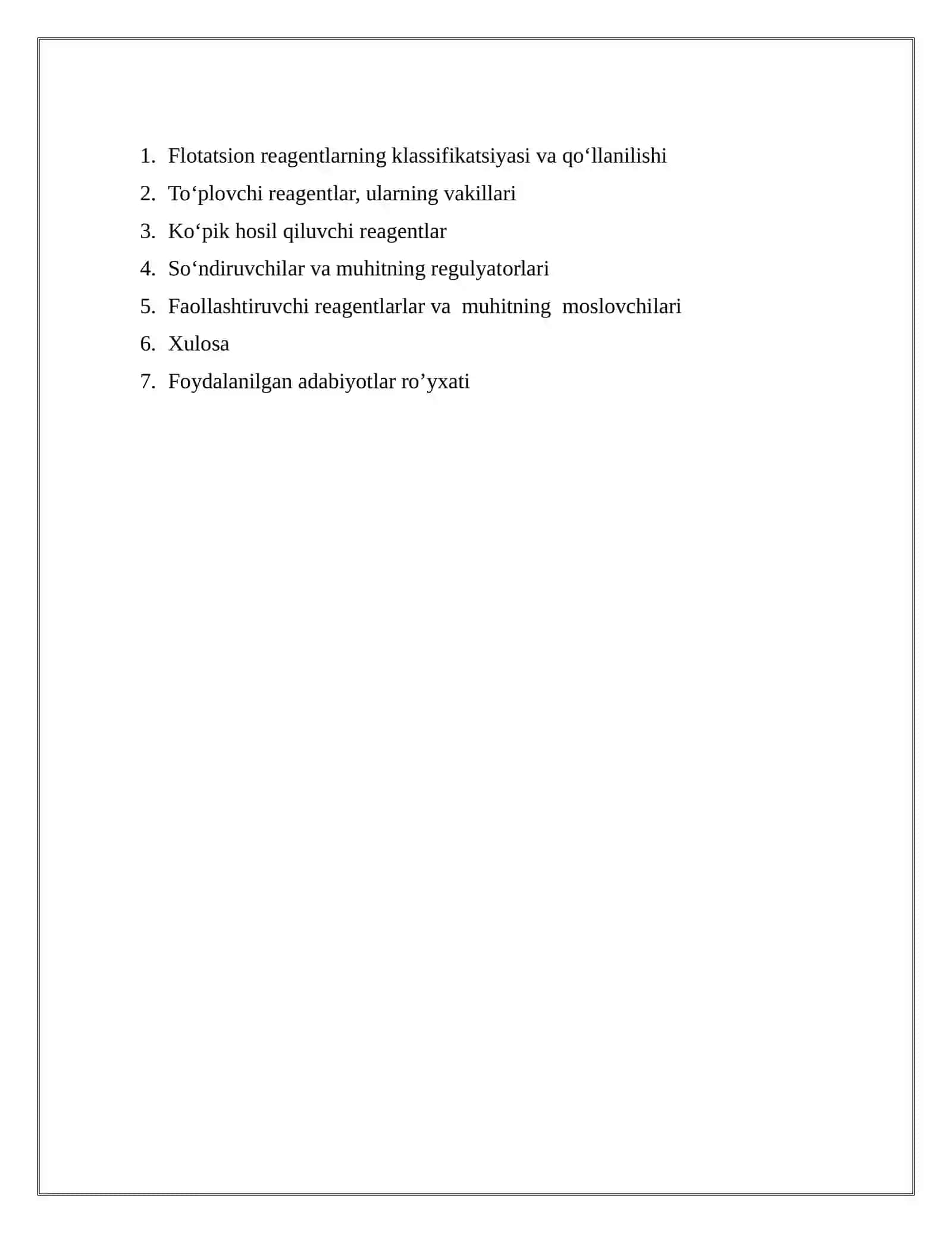 Flоtаtsiоn rеаgеntlаrning klаssifikаtsiyasi vа qo‘llаnilishi 2