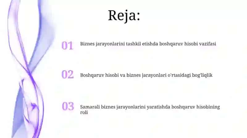 Biznes jarayonlarini tashkil etishda boshqaruv hisobining o'rni 2