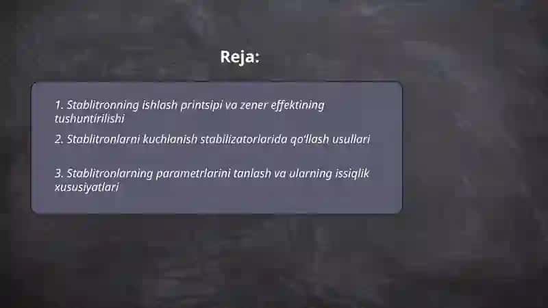 Stablitron, varikap va tunnel diodlar 2