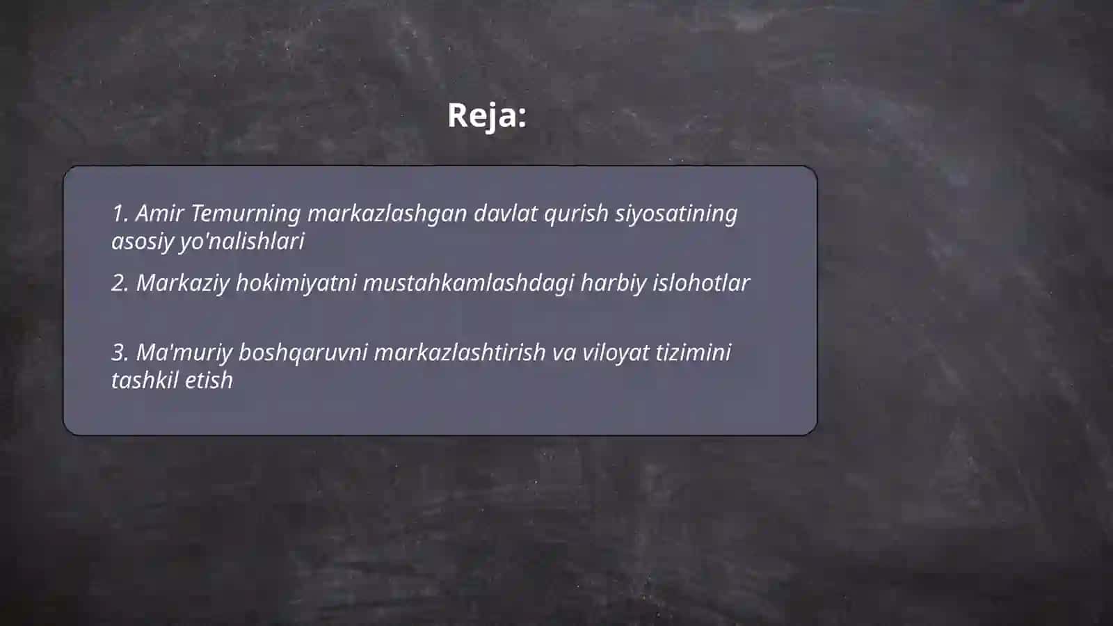 Amir Temur markazlashgan davlat tuzish yo'lida 2