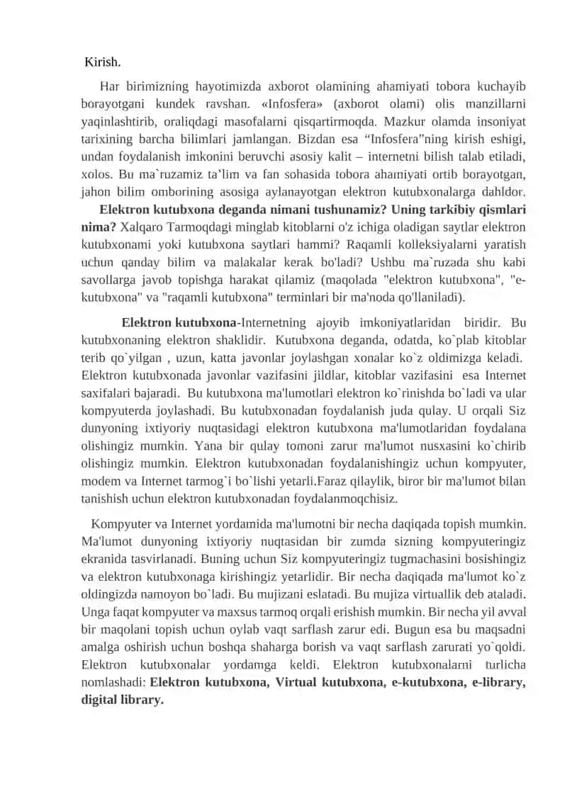 Elektron kutubxonaning dasturiy ta’minoti 2