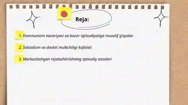 Kommunizm nazariyasi va bozor iqtisodiyotiga muxolif g'oyalar 2