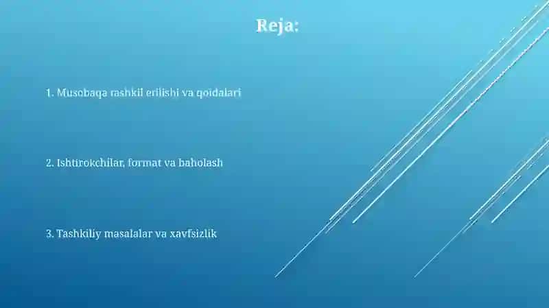 Musobaqa tashkil etish va musobaqa qoidalari 2